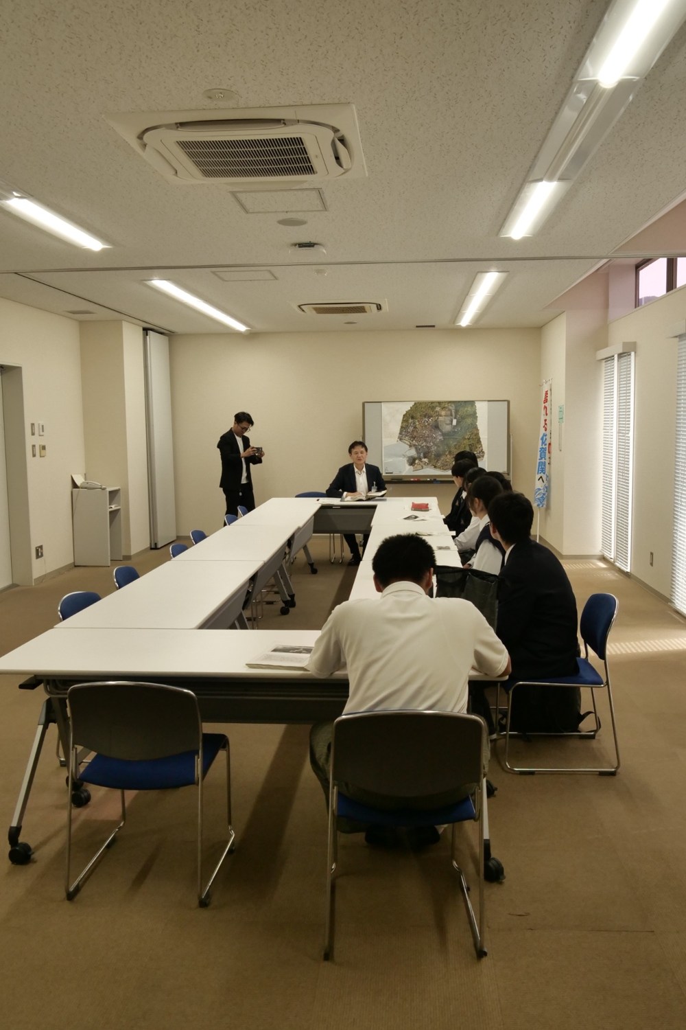 山岡支所長による大規模火災の説明